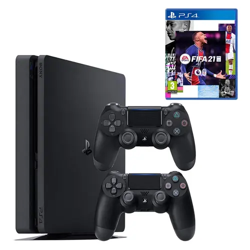 مجموعه کنسول بازی سونی مدل Playstation 4 Slim CUH-2216B ظرفیت 1 ترابایت به همراه دسته اضافه و فیفا21