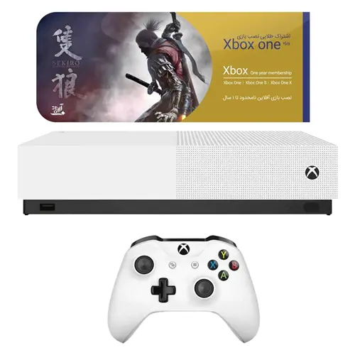 مجموعه کنسول بازی مایکروسافت مدل Xbox One S All Digital ظرفیت 1 ترابایت به همراه 20 عدد بازی