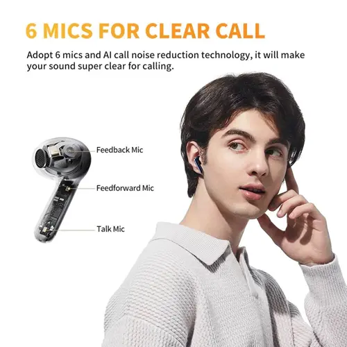 هدفون بلوتوثی کیو سی وای مدل AilyBuds Pro Plus، تصویر 8