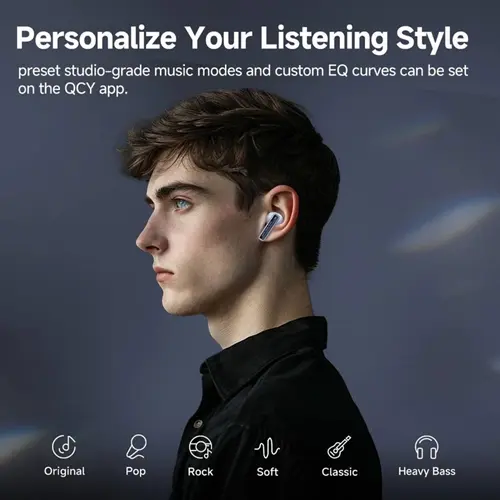 هدفون بلوتوثی کیو سی وای مدل MeloBuds Neo، تصویر 5