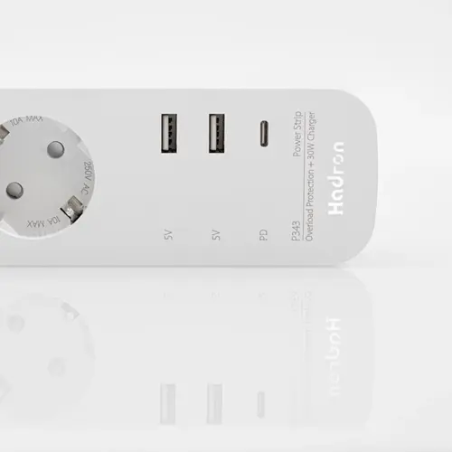 چندراهی برق هادرون مدل P343 مجهز به شارژر 30 وات، تصویر 2