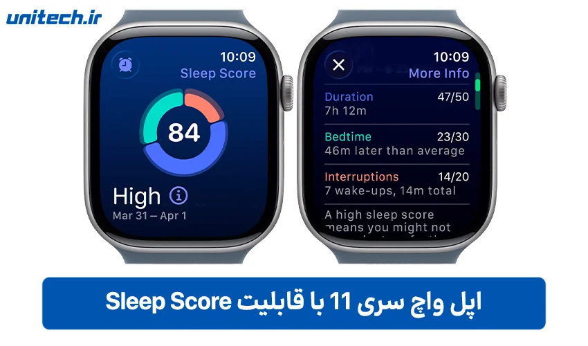 رابط کاربری ویژگی Sleep Score در اپل واچ سری ۱۱