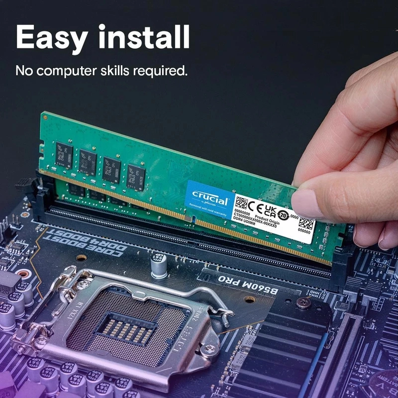 رم دسکتاپ DDR4 تک کاناله 3200 مگاهرتز CL22 کروشیال مدل PC4-25600 ظرفیت 16 گیگابایت، تصویر 4