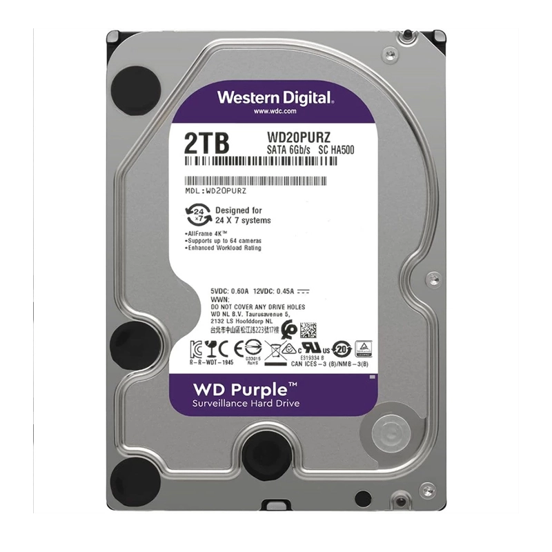 هارددیسک اینترنال وسترن دیجیتال مدل Purple WD20PURZ ظرفیت 2 ترابایت، تصویر 3