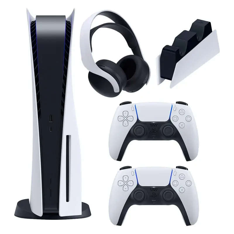 کنسول بازی سونی مدل PlayStation 5 ظرفیت 825 گیگابایت ریجن 1200 آسیا به همراه دسته اضافی و هدست