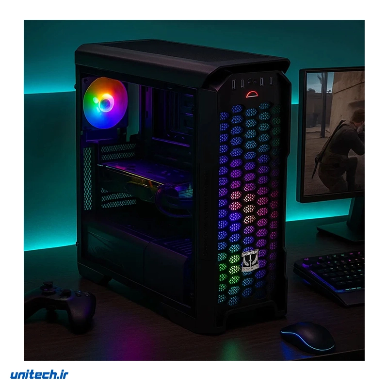 کیس کامپیوتر گیمینگ گرین مدل STRIKER FRGB، تصویر 9