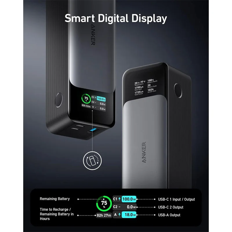 پاوربانک انکر مدل Anker A1289 ظرفیت 24000 میلی آمپر ساعت، تصویر 2
