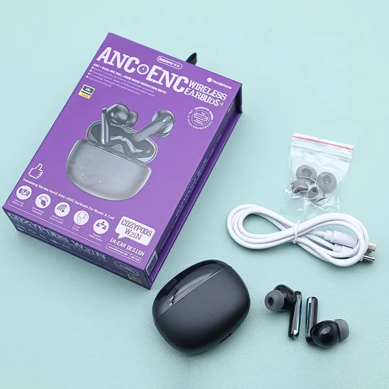 هدفون بلوتوثی ریمکس مدل CozyPods W21N دارای (ANC) و (ENC)، تصویر 4