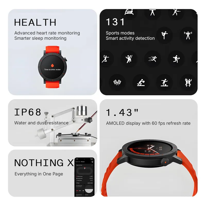 ساعت هوشمند 47 میلی‌متری ناتینگ مدل CMF Watch Pro 3 با بند سیلیکونی، تصویر 12