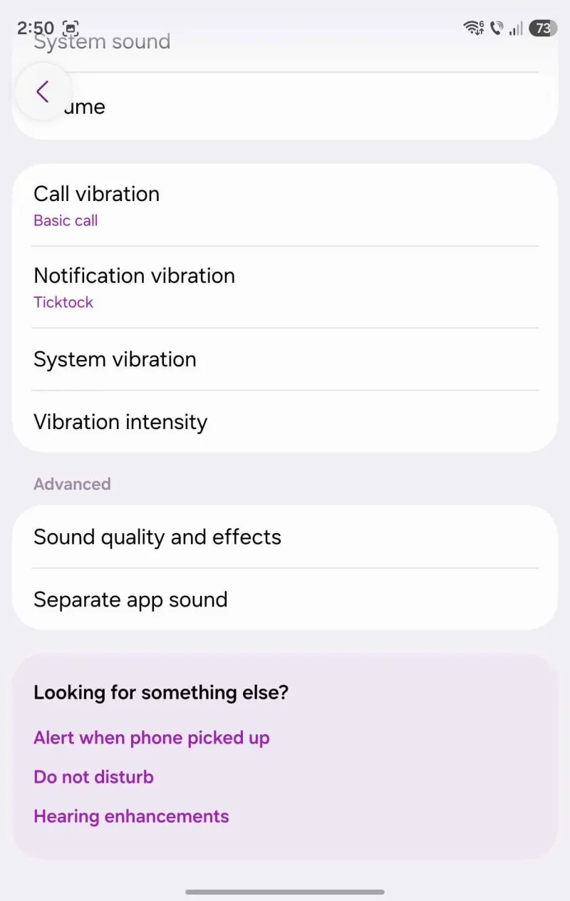 One UI equalizer settings