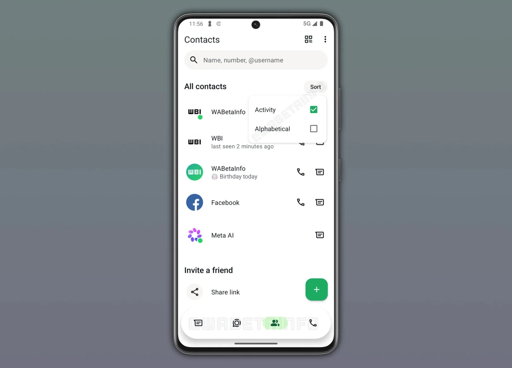 WhatsApp is creating a new Contacts tab in its app