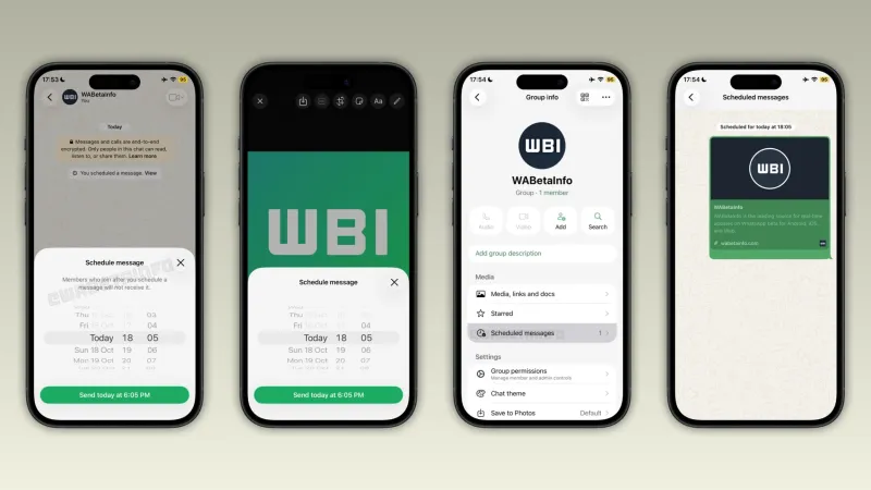 واتساپ، آزمایش پیامهای زمانبندیشده را به iOS گسترش داد