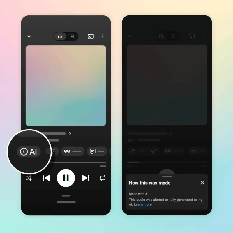 YouTube Music will now tell you if a song was made using AI