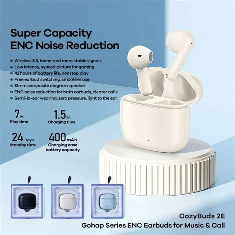 هدفون بلوتوثی ریمکس مدل CozyBuds 2E، تصویر 4