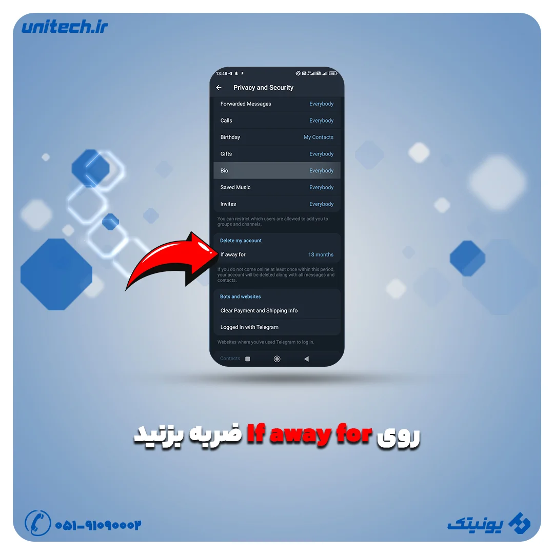 دیلیت اکانت تلگرام