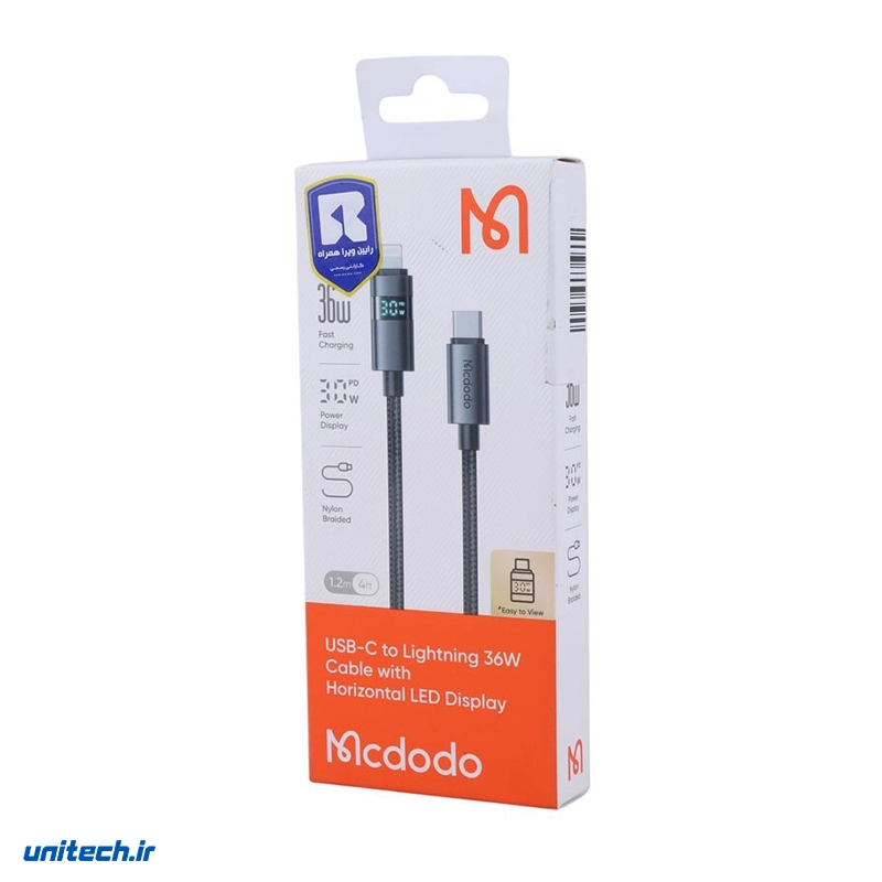 کابل تایپ سی به لایتنینگ فست شارژ 36 وات مک دودو CA-657 طول 1.2 متر، تصویر 8