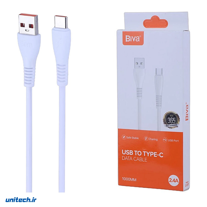 کابل تایپ سی فست شارژ 2.4 آمپر بیوا C-07T طول 1 متر، تصویر 4
