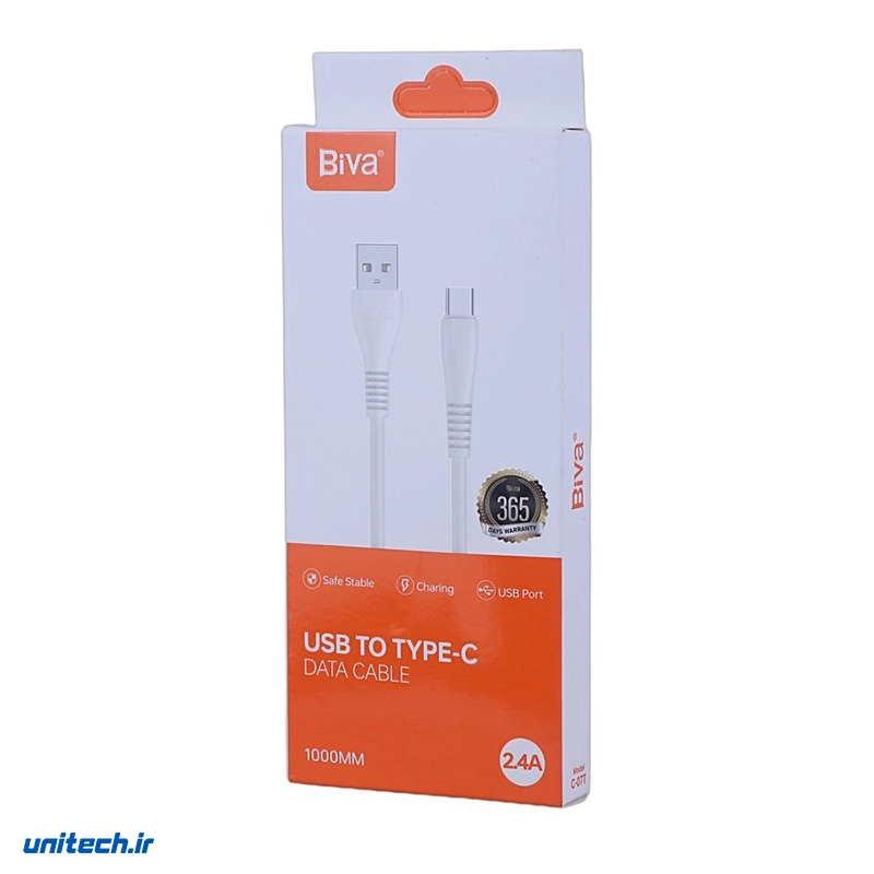 کابل تایپ سی فست شارژ 2.4 آمپر بیوا C-07T طول 1 متر، تصویر 5