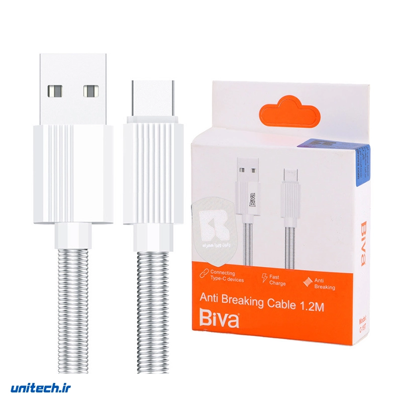کابل تایپ سی فست شارژ 3 آمپر بیوا C-19T طول 1.2 متر، تصویر 3