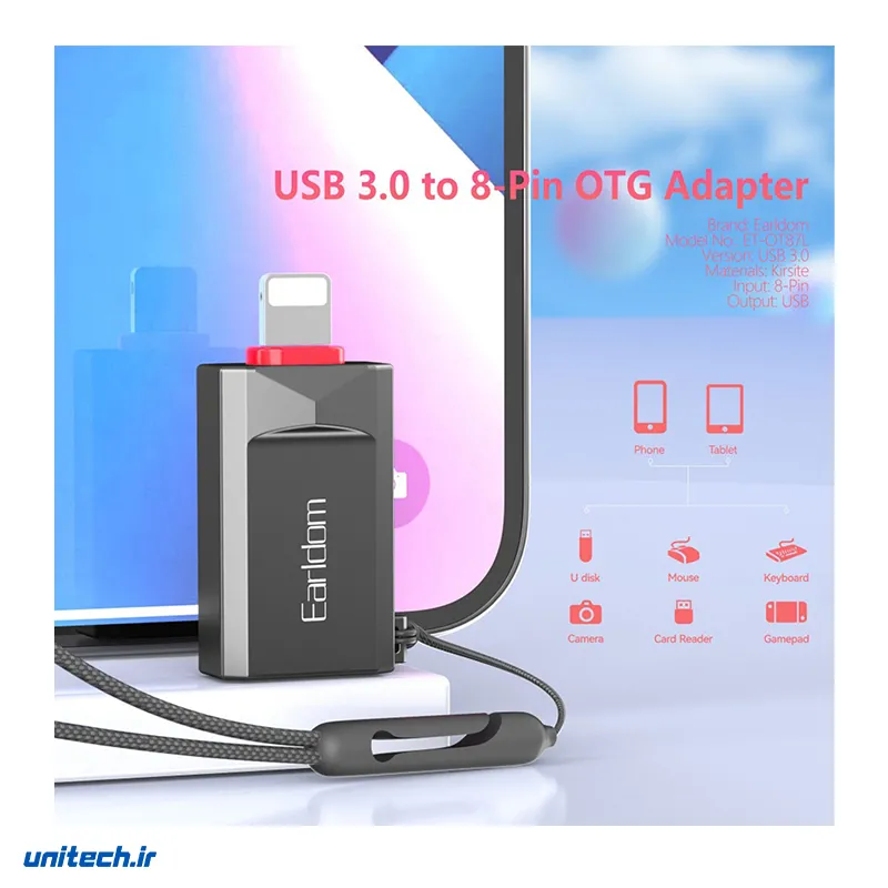 تبدیل OTG آیفون ارلدام مدل OT87L، تصویر 3