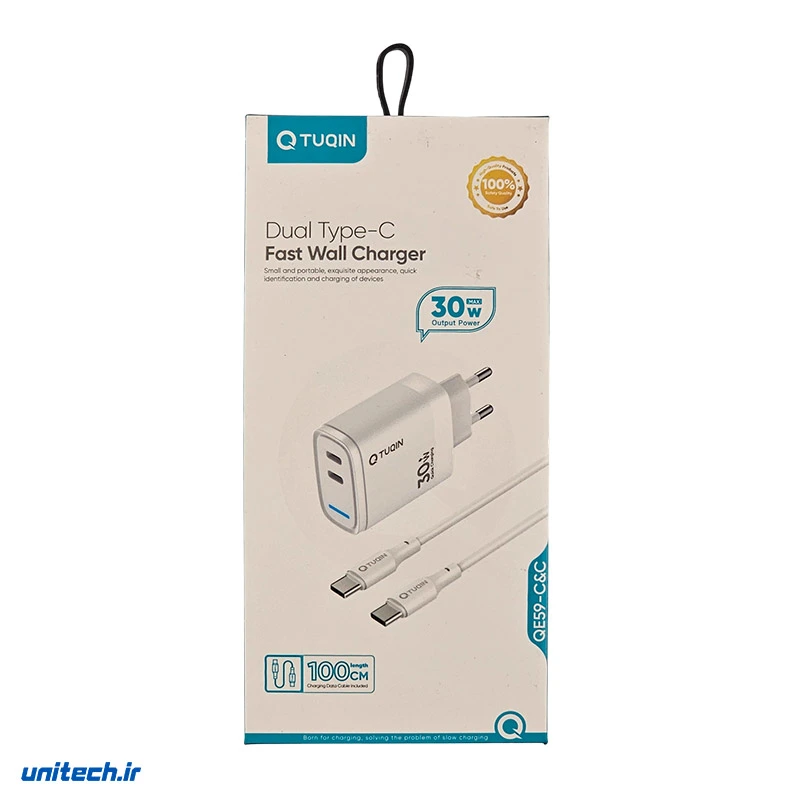 شارژر 30 وات کیوتوکین مدل QE59 به همراه کابل
