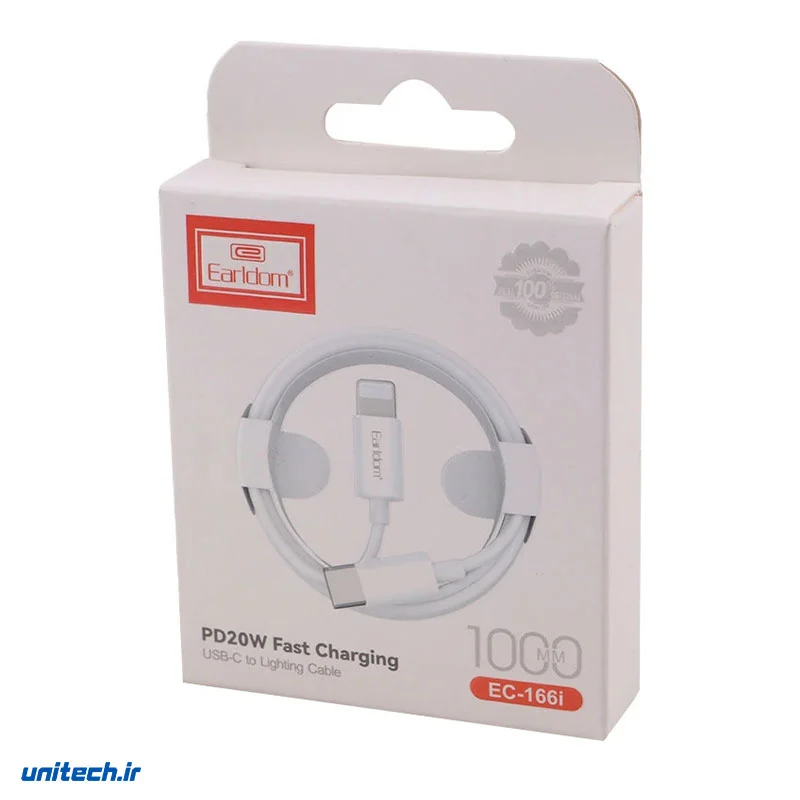 کابل تایپ سی به لایتنینگ فست شارژ 20 وات ارلدام EC-166i طول 1 متر، تصویر 4