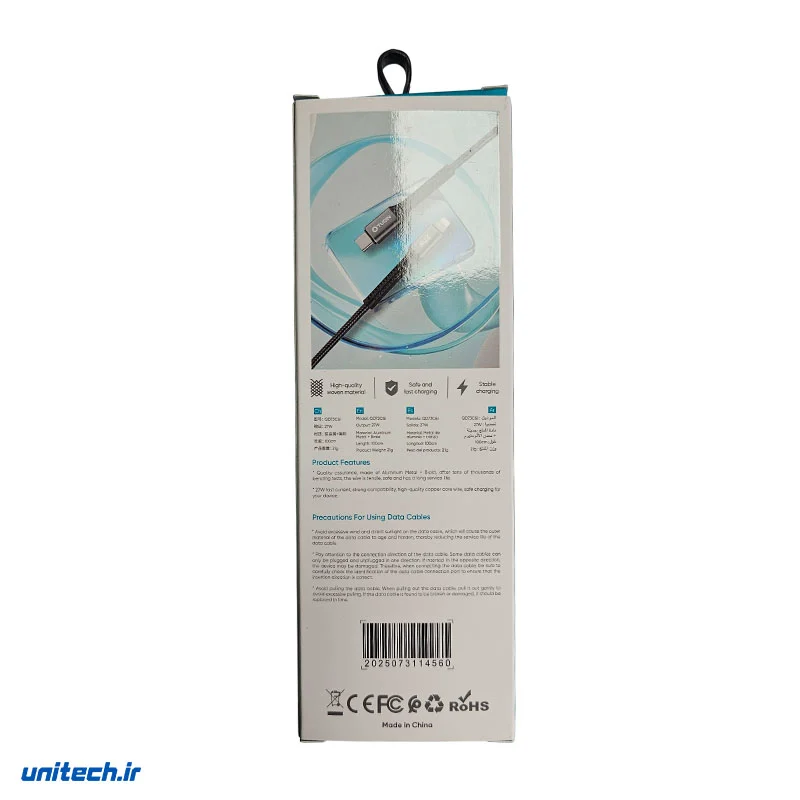 کابل تایپ سی به لایتنینگ کیوتوکین مدل QD73، تصویر 2