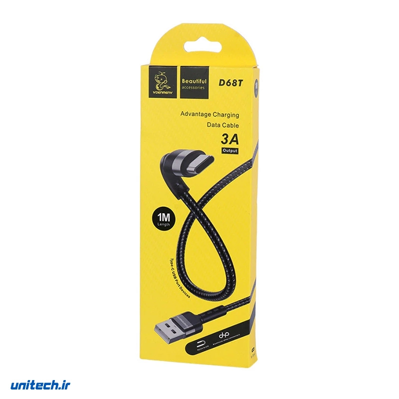 کابل تایپ سی فست شارژ 3 آمپر دنمن D68T طول 1 متر، تصویر 3