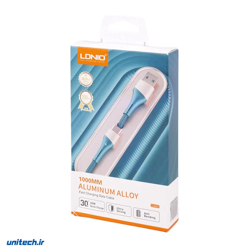 کابل تایپ سی فست شارژ الدینیو 30 وات LS631 طول 1 متر، تصویر 4