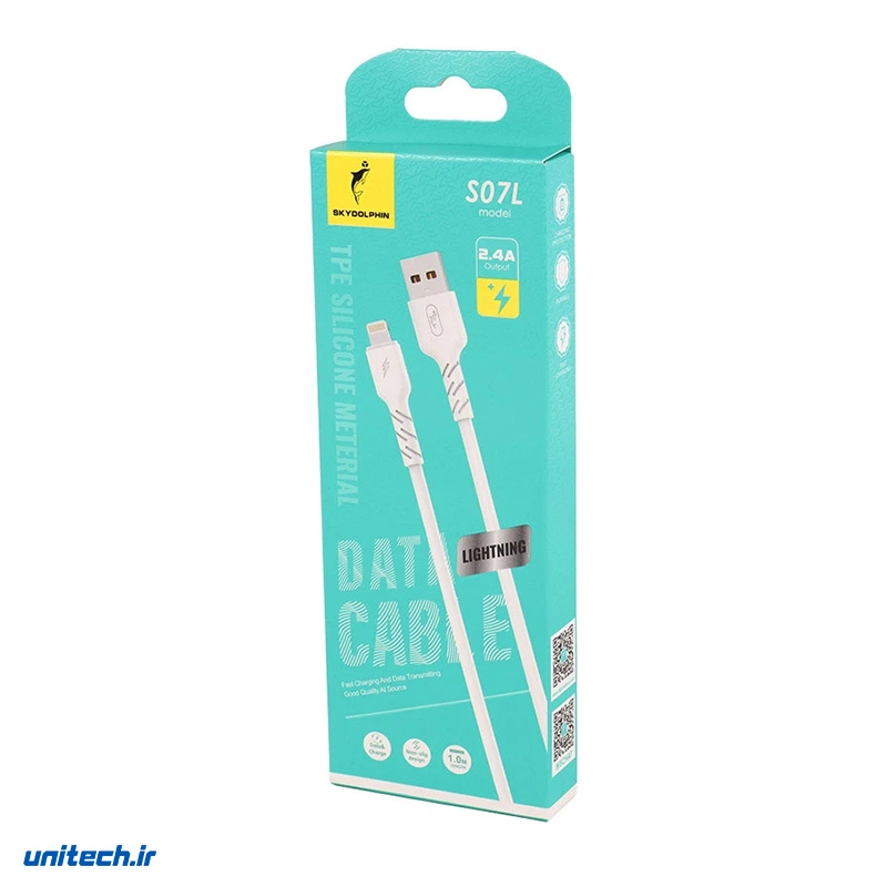 کابل لایتنینگ فست شارژ 2.4 آمپر اسکای دلفین S07L طول 1 متر، تصویر 3