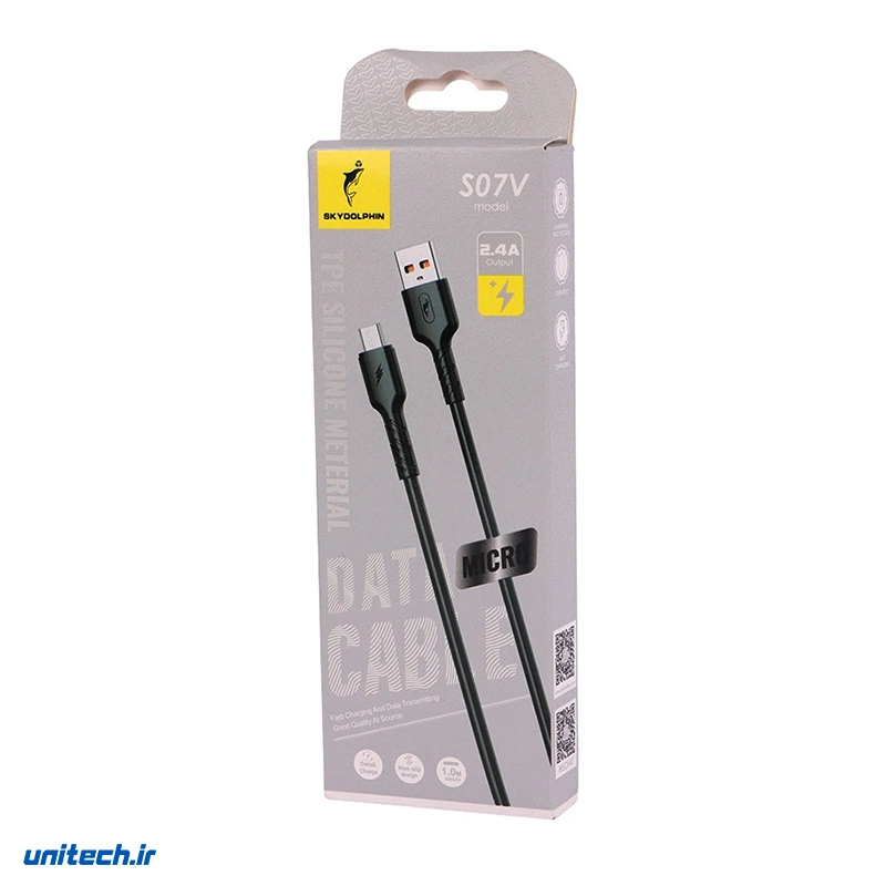 کابل میکرو یو اس بی فست شارژ 2.4 آمپر اسکای دلفین S07V طول 1 متر، تصویر 4