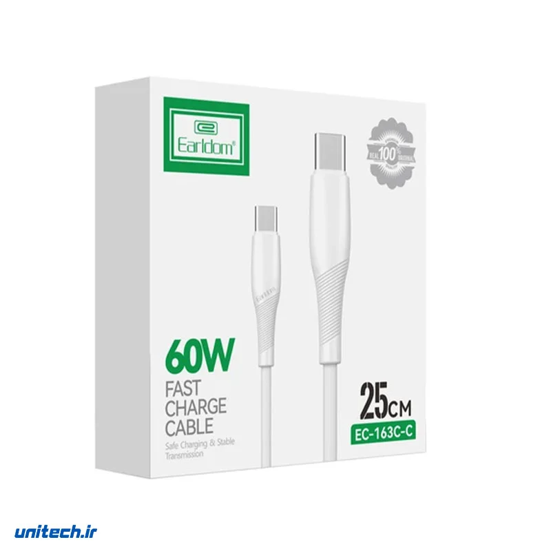 کابل کوتاه تایپ سی به تایپ سی ارلدام مدل EC163، تصویر 2