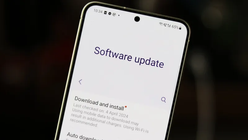 Samsung Galaxy S24 Software Update Screen