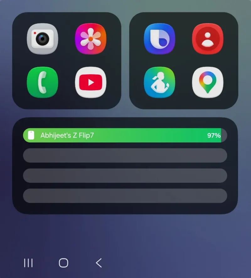 One UI 9 app widgets on Galaxy Z Flip 7 cover screen