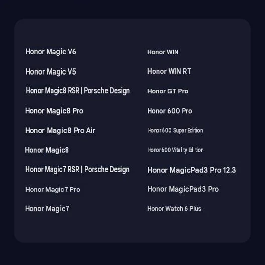 List of MagicOS 11 eligible devices