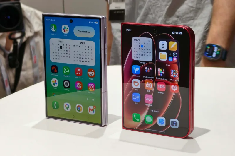 Samsung Galaxy Z Fold8 and Xiaomi 18 Fold side by side