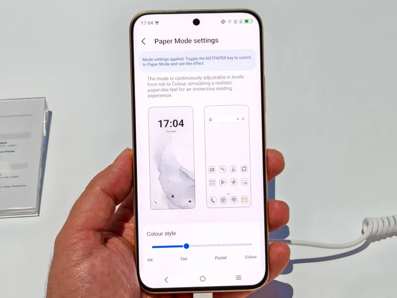 The NxtPaper settings and the NxtPaper key customizations