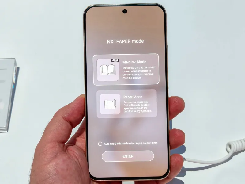 The NxtPaper settings and the NxtPaper key customizations