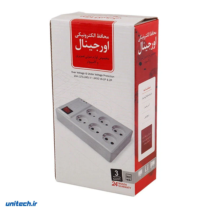 محافظ برق کامپیوتر 6 خانه اورجینال با کابل 3 متری، تصویر 3