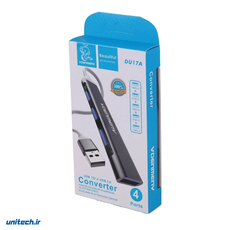 هاب 4 پورت USB 3.0 دنمن مدل DU17A، تصویر 3