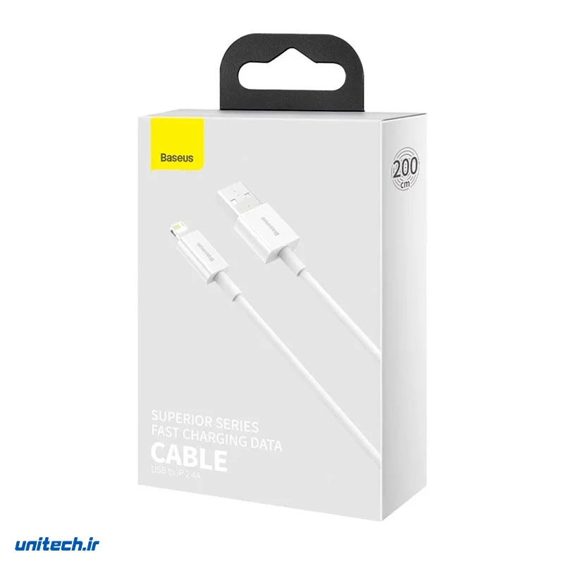 کابل لایتنینگ فست شارژ 2.4 آمپر باسئوس Superior Series CALYS-C طول 2 متر، تصویر 2